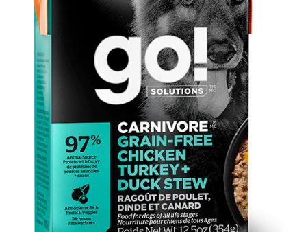 Go! Solutions™ 活力營養無穀物系列 - 雞肉+火雞+鴨肉｜濕糧配方 354克 Hot on Sale