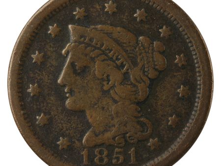 1851 USA Cent F-VF (F-15) Online Hot Sale