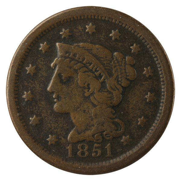 1851 USA Cent F-VF (F-15) Online Hot Sale