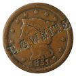 1851 USA Cent Fine (F-12) B.G. White Counterstamped $ For Discount