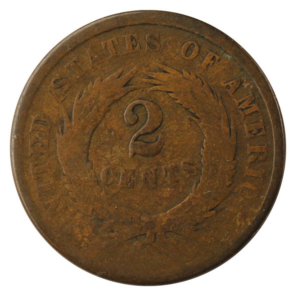 1864 Large Motto USA 2-cents About Good (AG-3) For Cheap