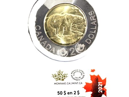 2021 Canada $2 Polar Bear Two Dollar Special Wrap Original Roll of 25pcs Online now