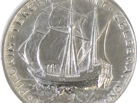 1920 D Pilgrim Tercentenary USA Half Dollar AU-UNC (AU-55) $ Fashion